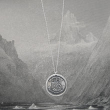 Load image into Gallery viewer, What Do We Desire Beyond Heaven? Silver Wax Seal Necklace Live Life Motto
