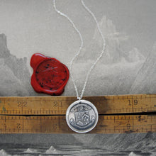 Load image into Gallery viewer, What Do We Desire Beyond Heaven? Silver Wax Seal Necklace Live Life Motto
