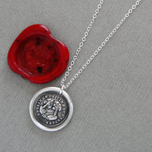Load image into Gallery viewer, In Vain Destiny Separates Us - Silver Wax Seal Necklace With Trees

