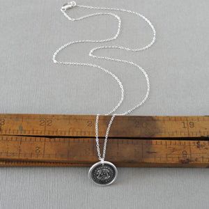 In Vain Destiny Separates Us - Silver Wax Seal Necklace With Trees