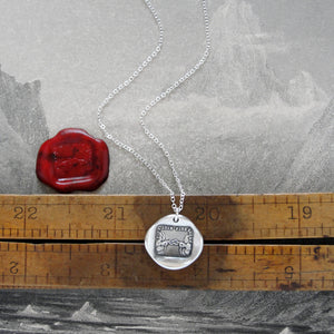 Far Apart Close At Heart - Silver Wax Seal Necklace Love Knot Across The Miles
