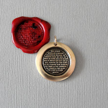 Load image into Gallery viewer, Lord&#39;s Prayer Wax Seal Pendant - Antique Bronze Wax Seal Charm Jewelry Our Father
