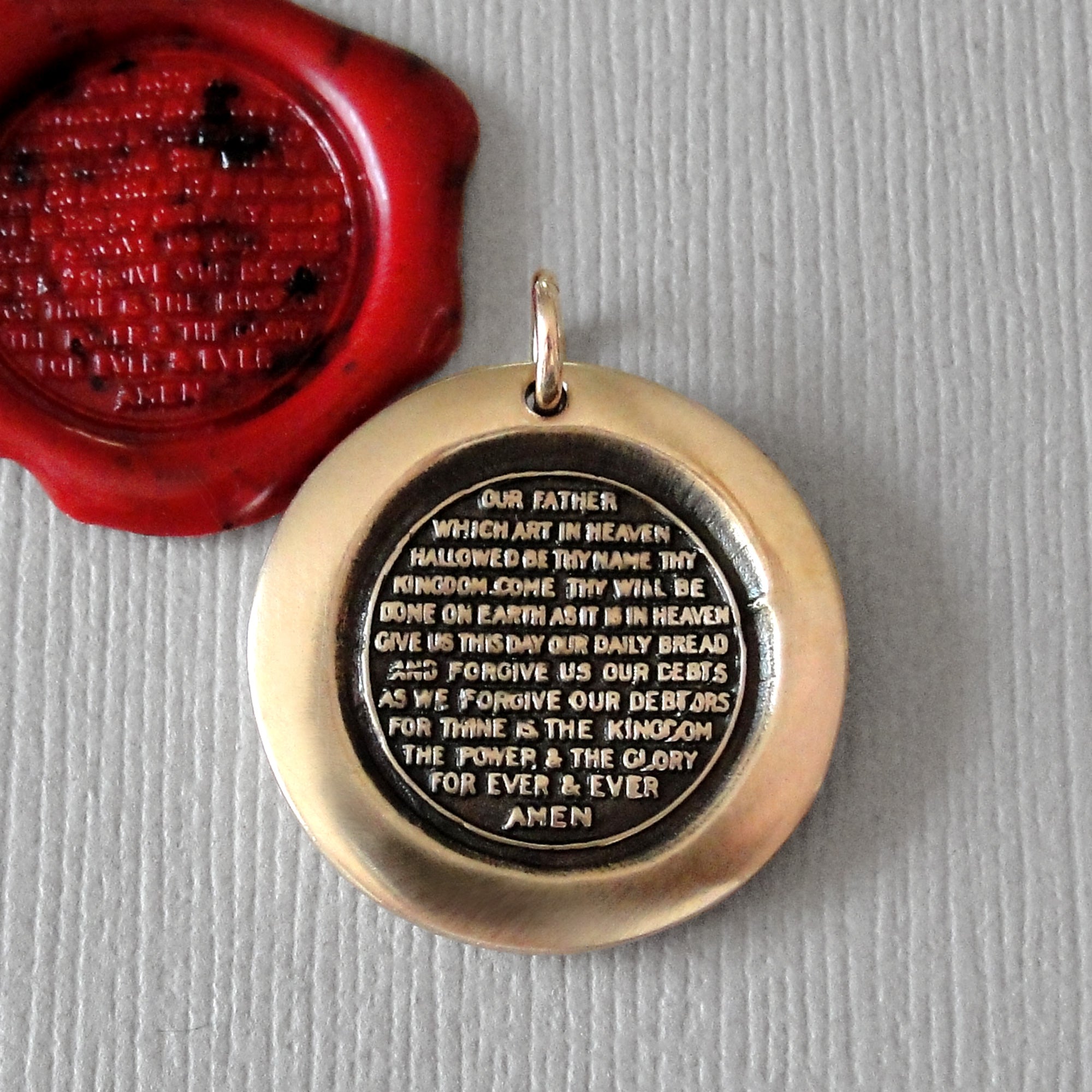 Our father prayer pendant sale