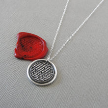 Load image into Gallery viewer, Lord&#39;s Prayer Wax Seal Necklace - Antique Silver Wax Seal Charm Jewelry Our Father
