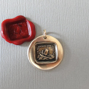 If I Lose You I Am Lost - Wax Seal Charm - Antique Bronze Italian Love Pendant
