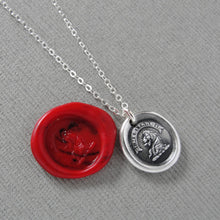 Load image into Gallery viewer, Meditate - Lion Wax Seal Necklace - Antique Silver Meditation Mantra Jewelry
