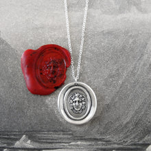 Load image into Gallery viewer, Medusa Wax Seal Necklace - Silver Guardian Protectress Mythical Gorgon
