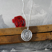 Load image into Gallery viewer, Medusa - Silver Wax Seal Necklace - Guardian Protectress Gorgoneion Protective Amulet - RQP Studio
