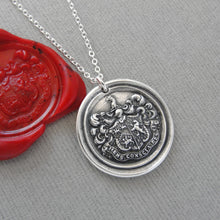 Load image into Gallery viewer, Silver Griffin Wax Seal Necklace - A Mind Aware Of What Is Right
