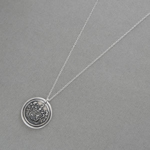Silver Griffin Wax Seal Necklace - A Mind Aware Of What Is Right