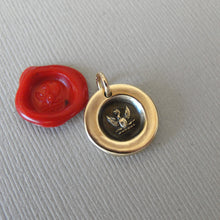 Load image into Gallery viewer, Miniature Phoenix Wax Seal Charm - antique wax seal jewelry with Mythical Phoenix Rising From Ashes
