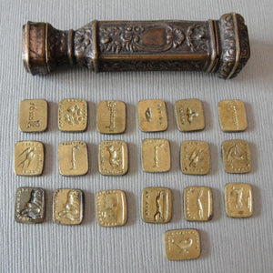 Antique French Multi Wax Seal Set with 19 double sided seal matrices