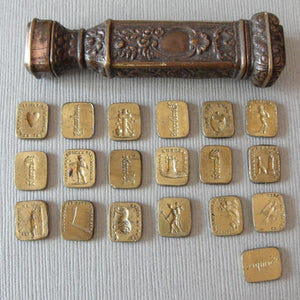 Antique French Multi Wax Seal Set with 19 double sided seal matrices