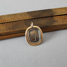 Load image into Gallery viewer, Mourning Wax Seal Jewelry Charm - My Love Lasts After Death - Antique Bronze Pendant
