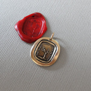 Mourning Wax Seal Jewelry Charm - My Love Lasts After Death - Antique Bronze Pendant