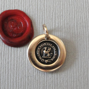 Give It Your All - Griffin Wax Seal Charm - Antique Bronze Strength Symbol Wax Seal Jewelry Go For It