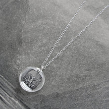 Load image into Gallery viewer, Mythical Phoenix Rising From The Ashes - Silver Wax Seal Necklace - RQP Studio
