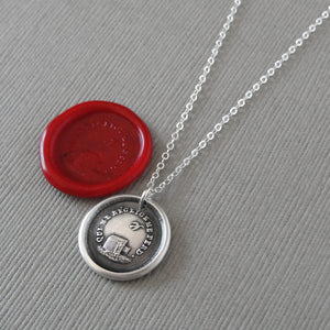 Wax Seal Necklace Who Neglects Me Loses Me - Silver Antique Wax Seal Birdcage Jewelry