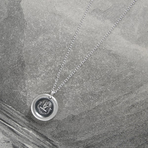 Neither Spare Nor Dispose - Silver Wax Seal Necklace With Hand Oath