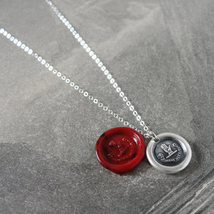 Neither Spare Nor Dispose - Silver Wax Seal Necklace With Hand Oath