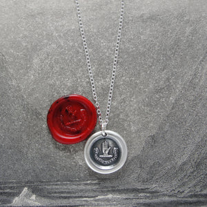 Neither Spare Nor Dispose - Silver Wax Seal Necklace With Hand Oath