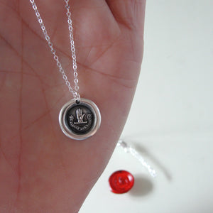 Neither Spare Nor Dispose - Silver Wax Seal Necklace With Hand Oath