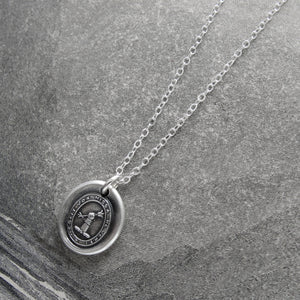 Silver Wax Seal Necklace - A Word Spoken Can Never Be Recalled - RQP Studio