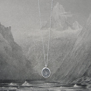 Silver Wax Seal Necklace - A Word Spoken Can Never Be Recalled - RQP Studio