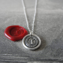 Load image into Gallery viewer, Silver Wax Seal Necklace - A Word Spoken Can Never Be Recalled - RQP Studio
