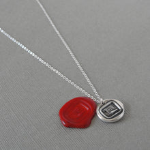 Load image into Gallery viewer, Forget Thee! No! Silver Wax Seal Necklace
