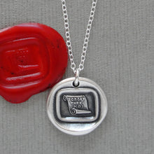Load image into Gallery viewer, Forget Thee! No! Silver Wax Seal Necklace 
