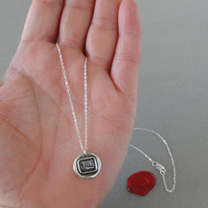 Forget Thee! No! Silver Wax Seal Necklace