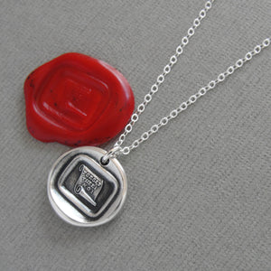 Forget Thee! No! Silver Wax Seal Necklace