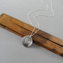 Load image into Gallery viewer, Silver Noah&#39;s Ark Wax Seal Necklace - No Rest But In The Ark - RQP Studio

