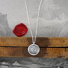Load image into Gallery viewer, Star Silver Wax Seal Necklace - Guiding Light Protection Polaris Antique Wax Seal Jewelry - RQP Studio
