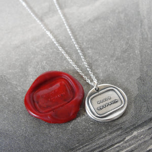 Know Thyself - Wax Seal Necklace In Silver With Latin Nosce Teipsum - RQP Studio