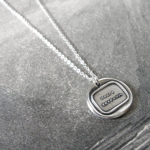 Know Thyself - Wax Seal Necklace In Silver With Latin Nosce Teipsum - RQP Studio