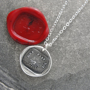 Silver Wax Seal Necklace - Nothing Without You - My Sunshine - RQP Studio