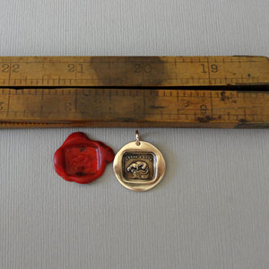 Take Care - Wax Seal Charm Crouching Panther - Be Careful - Antique Bronze Wax Seal Jewelry Pendant