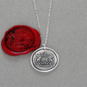 Pegasus Wax Seal Necklace - Always Faithful - Antique Silver Winged Horse Wax Seal Jewelry