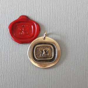 Phoenix Wax Seal Charm - Step To A New Life - antique wax seal jewelry pendant Mythical Phoenix Bird