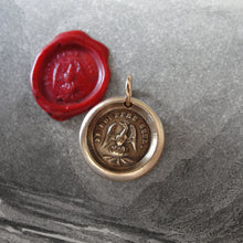 Load image into Gallery viewer, Phoenix Wax Seal Charm - Rise Again - antique wax seal jewelry pendant French motto I Suffer Alone - RQP Studio
