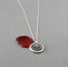 Load image into Gallery viewer, Keep Pushing - Wax Seal Necklace With Plough - Antique Silver Wax Seal Jewelry - Don&#39;t Give Up
