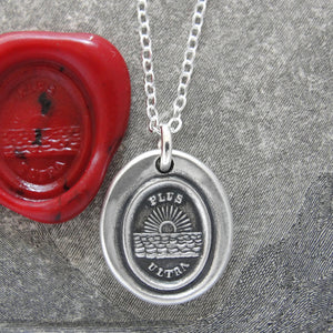 Further Beyond - Silver Sun Wax Seal Necklace - Surpass Your Limits
