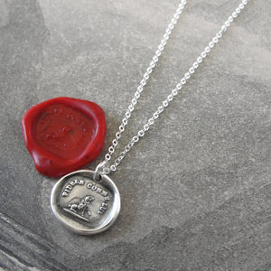 Lovable and Faithful - Silver Wax Seal Necklace with Poodle Dog - RQP Studio
