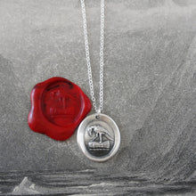 Load image into Gallery viewer, Raven Wax Seal Necklace In Silver - Knowledge Thought and Mind - RQP Studio
