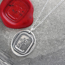 Load image into Gallery viewer, Bend, Never Break - Silver Wax Seal Necklace Bulrush Reed - RQP Studio
