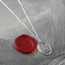Load image into Gallery viewer, Bend, Never Break - Silver Wax Seal Necklace Bulrush Reed - RQP Studio
