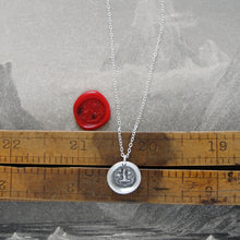 Load image into Gallery viewer, I Grow Strong Again - Silver Wax Seal Necklace With Oak Tree
