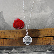 Load image into Gallery viewer, Silver Rooster Wax Seal Necklace - Always Be Faithful - Vigilance Courage - RQP Studio

